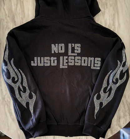 Certified - No L’s ,  Just Lessons Rhinestone Hoodie