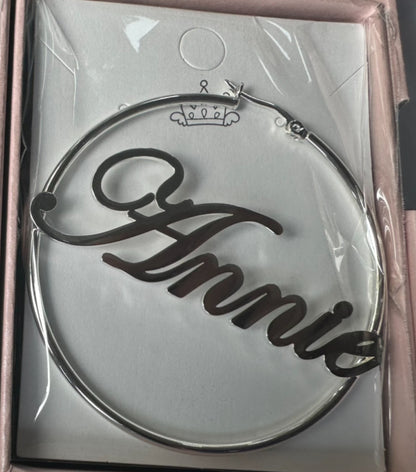 Custom Cursive Name Hoops (SHIPS IN 1-2 Weeks)