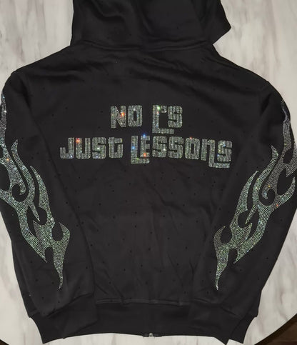 Certified - No L’s ,  Just Lessons Rhinestone Hoodie